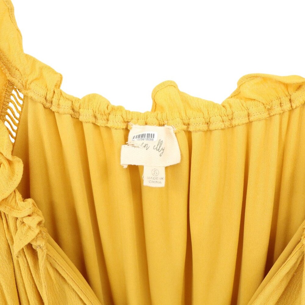 Anthropologie En Elly Sunset Tiered Golden Yellow Maxi Dress S - Picture 9 of 10